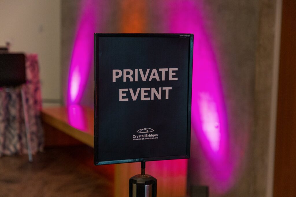 Sign that reads "private event" in front of closed doors